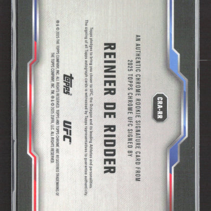 2025 Topps Chrome UFC Reinier de Ridder #CRA-RR RC Auto