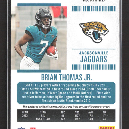 2025 Panini Contenders Football Brian Thomas Jr. #RTS-BTJ Rookie Ticket Jersey