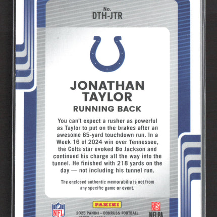 2025 Panini Donruss Threads Jonathan Taylor #DTH-JTR Jersey