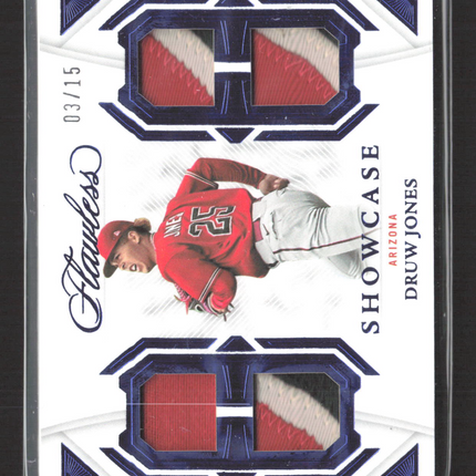 2023 Panini Flawless Showcase Druw Jones #SHO-DJ Quad Patch 03/15