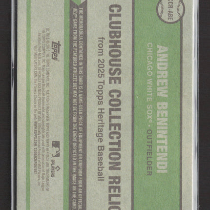 2025 Topps Heritage Clubhouse Collection Andrew Benintendi #CCR-ABE Bat Relic