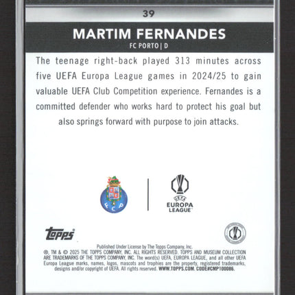 2025 Topps Museum Collection Martim Fernandes #39 RC