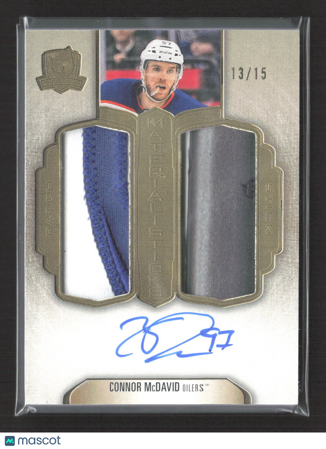 2023 UD The Cup Materialisticks Connor McDavid #MS A-CM Patch Stick Auto /15
