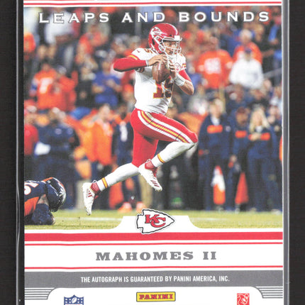 2019 Plates & Patches Leaps and Bounds Patrick Mahomes II #LB-PMA Green Auto /10
