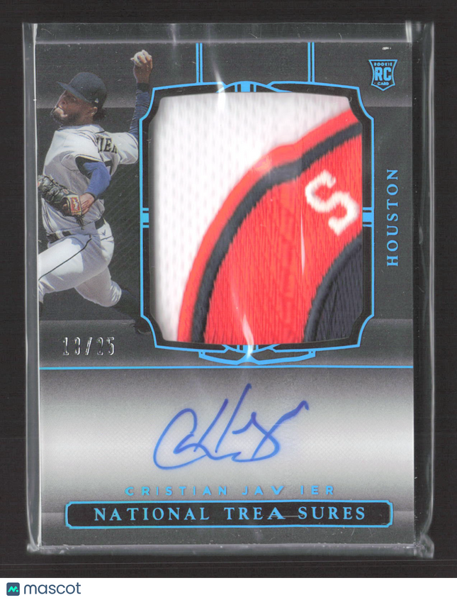 2021 Panini National Treasures Cristian Javier #160 Patch RC 10/25 Logo Auto