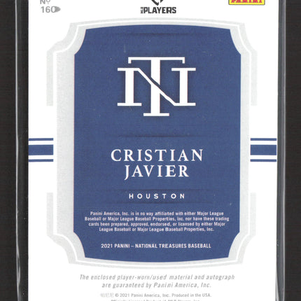 2021 Panini National Treasures Cristian Javier #160 Patch RC 10/25 Logo Auto
