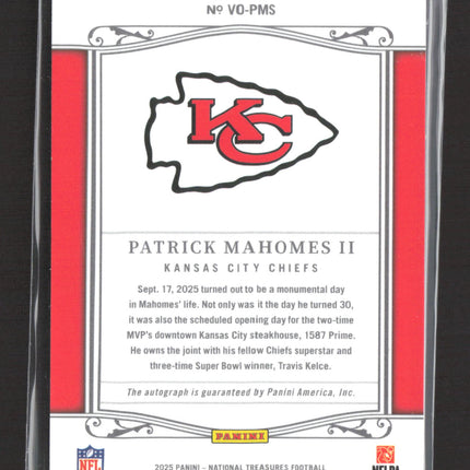 2026 Panini National Treasures Virtuoso Patrick Mahomes II #VO-PMS 23/25 Auto