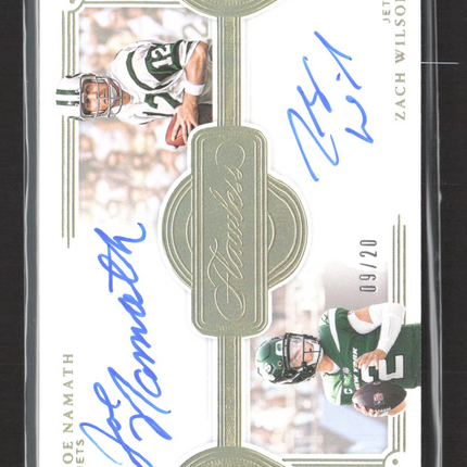 2021 Panini Flawless Zach Wilson Joe Namath #FDA-NW 09/20 Gold Auto