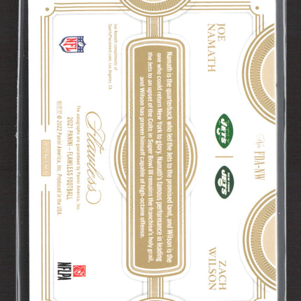 2021 Panini Flawless Zach Wilson Joe Namath #FDA-NW 09/20 Gold Auto