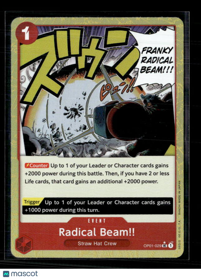 One Piece Card Game Radical Beam Premium Booster UC • OP01-029 Textured Foil
