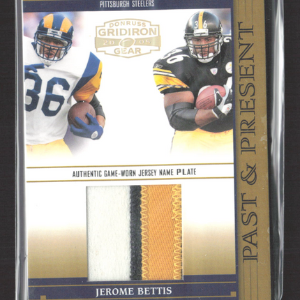 2005 Gridiron Gear Past & Present Jerome Bettis #PP-12 Name Plate Patch 49/50