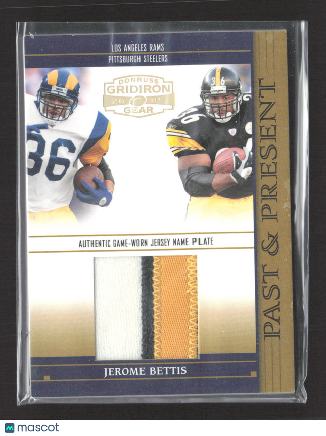 2005 Gridiron Gear Past & Present Jerome Bettis #PP-12 Name Plate Patch 49/50