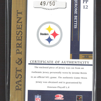 2005 Gridiron Gear Past & Present Jerome Bettis #PP-12 Name Plate Patch 49/50