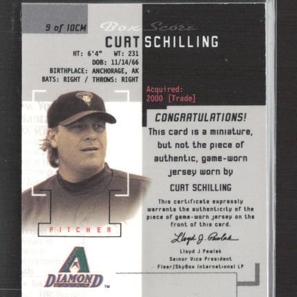 2002 Fleer Box Score Mini Curt Schilling #9 of 10CM Patch