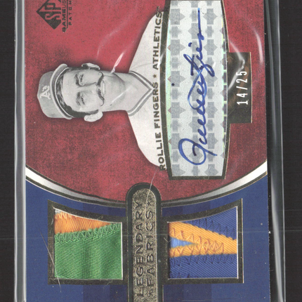 2004 UD SP Game Used Patch Legendary Fabrics Rollie Fingers #ALF-RF Auto /25