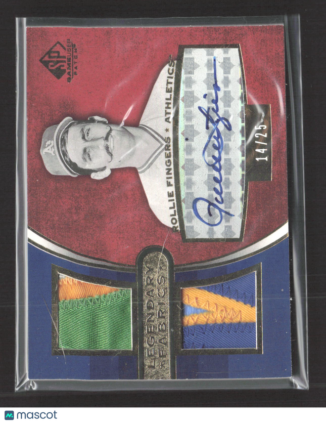 2004 UD SP Game Used Patch Legendary Fabrics Rollie Fingers #ALF-RF Auto /25