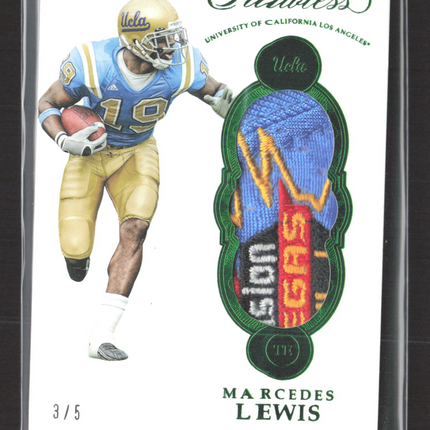 2017 Panini Flawless Collegiate Marcedes Lewis #P-ML Emerald Logo Patch /5