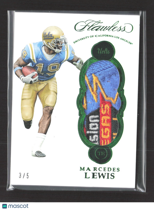 2017 Panini Flawless Collegiate Marcedes Lewis #P-ML Emerald Logo Patch /5