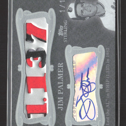 2008 Topps Sterling Jim Palmer #4CSA-83 Career Stats Patch Auto 1/1