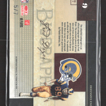 2009 Panini National Treasures Biography Fred Dryer #9 Patch Auto 5/7
