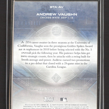 2020 Topps Bowman Transcendent Collection Andrew Vaughn #BTA-AV 06/25 Auto