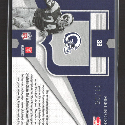 2009 Panini National Treasures Retired Numbers Merlin Olsen #32 Patch Auto 11/25
