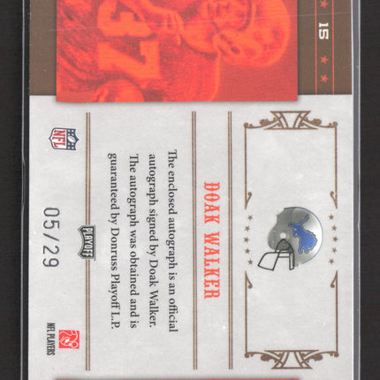 2008 Playoff National Treasures Doak Walker #15 Cut Auto 05/29