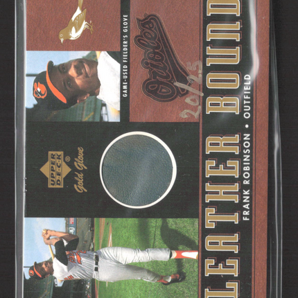 2001 UD Gold Glove Leather Bound Frank Robinson #LB-FR 20/25 GU Fielder's Glove