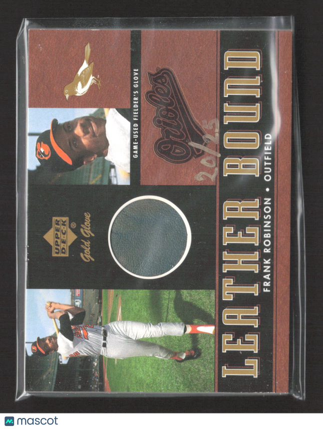 2001 UD Gold Glove Leather Bound Frank Robinson #LB-FR 20/25 GU Fielder's Glove