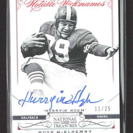 2013 Panini National Treasures Notable Nicknames Hugh McElhenny #41 Auto /25