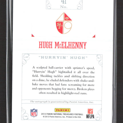 2013 Panini National Treasures Notable Nicknames Hugh McElhenny #41 Auto /25