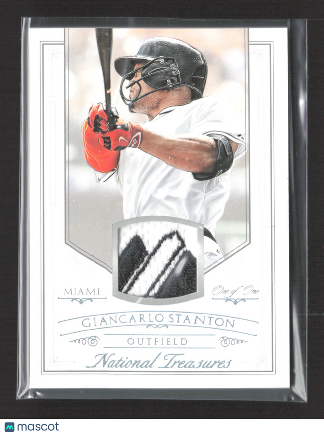 2015 Panini National Treasures Giancarlo Stanton #121 majestic Logo Patch 1/1