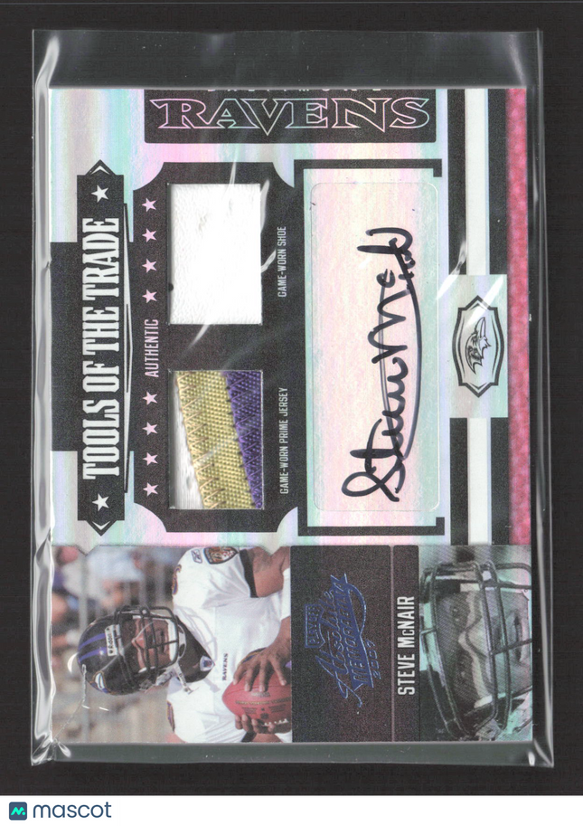 2007 Playoff Absolute Tools of the Trade Steve McNair #TOT130 Shoe Patch Auto /5