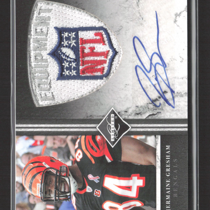 2011 Panini Limited Jermaine Gresham #13 Auto NFL Equipment Shield Patch 1/1