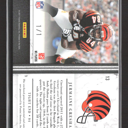 2011 Panini Limited Jermaine Gresham #13 Auto NFL Equipment Shield Patch 1/1
