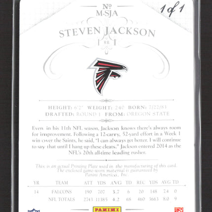 2015 Panini National Treasures Steven Jackson #M-SJA Printing Plate Patch 1/1