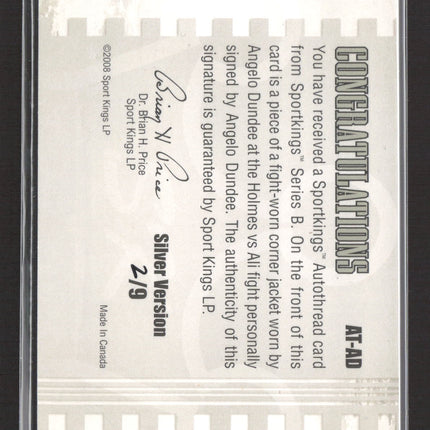 2008 Sport Kings Autothread Angelo Dundee #AT-AD Ali Fight Jacket Auto /9