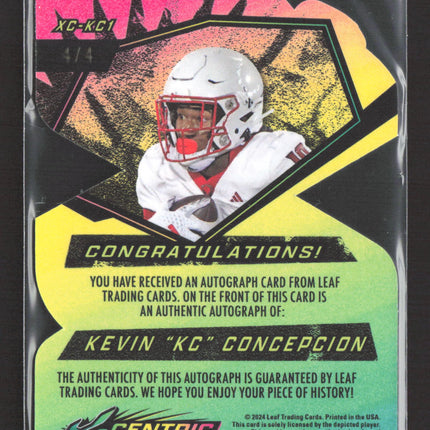 2024 Leaf X-Centric Kevin KC Concepcion #XC-KC1 4/4 Auto