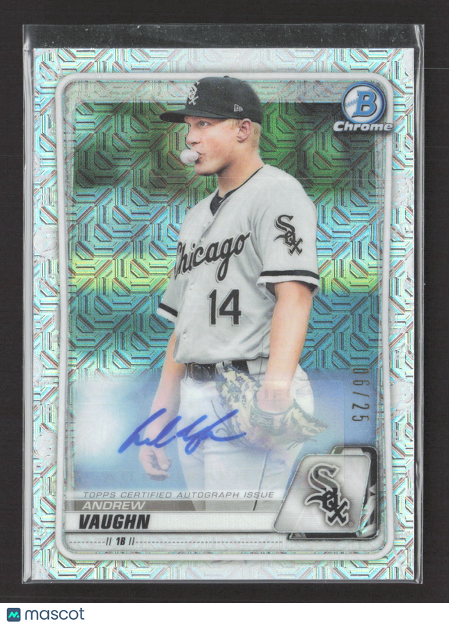 2020 Bowman Chrome Andrew Vaughn #BCP-26 Mojo Refractor Auto /25