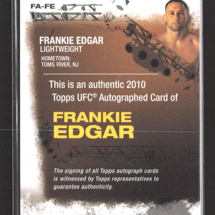 2010 Topps UFC Frankie Edgar #FA-FE Auto