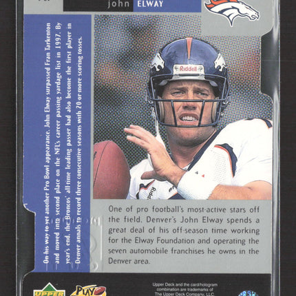 1998 Upper Deck Black Diamond Premium Cut John Elway #PC7