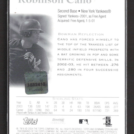 2004 Bowman Sterling Robinson Cano #BS-RC Authentic Game-Worn Jersey Auto