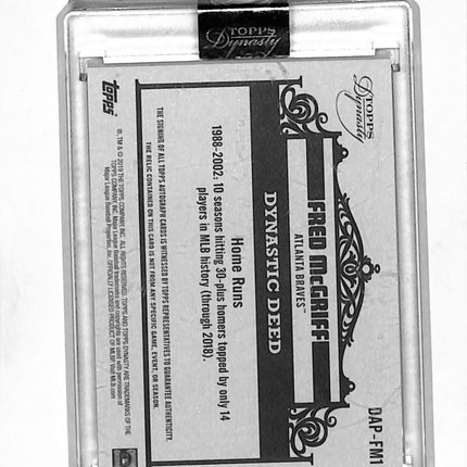 2019 Topps Dynasty Fred McGriff #DAP-FM1 04/10 Patch Auto