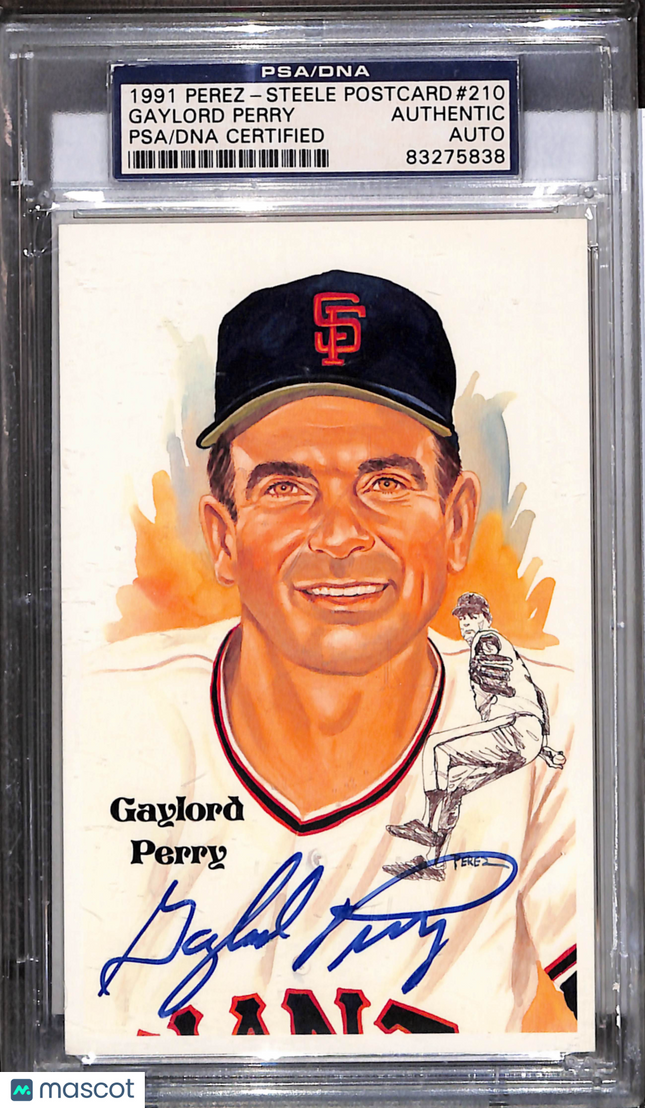 1991 Gaylord Perry PSA Authentic Auto Perez Steele Postcards