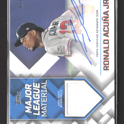 2022 Topps Major League Material Ronald Acuna Jr. #MLMA-RA /50 Jersey Auto