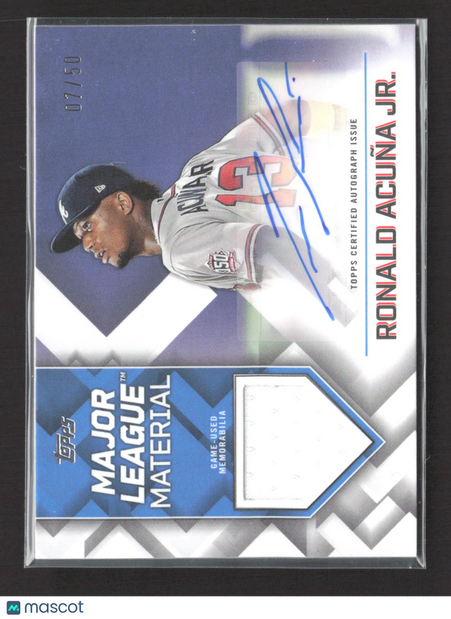 2022 Topps Major League Material Ronald Acuna Jr. #MLMA-RA /50 Jersey Auto