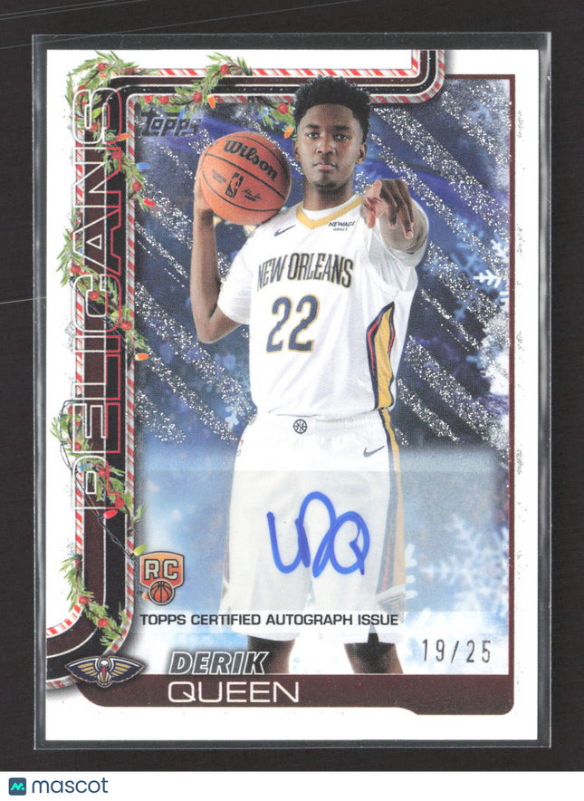2025 Topps Holiday Mega Basketball Derik Queen #H173 RC 19/25 Auto