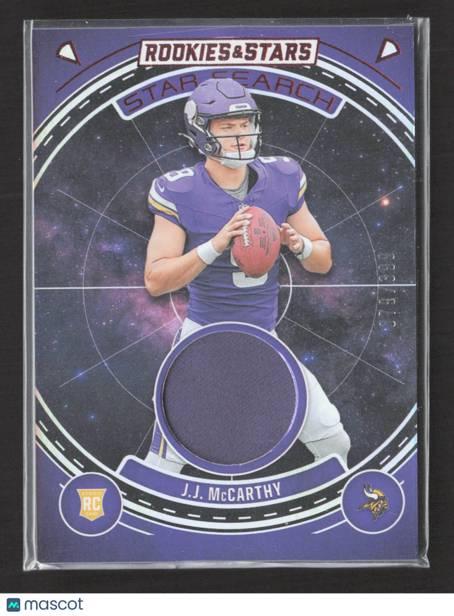 2024 Panini Rookies & Stars Star Search J.J. McCarthy #SS-JMY RC Jersey /399