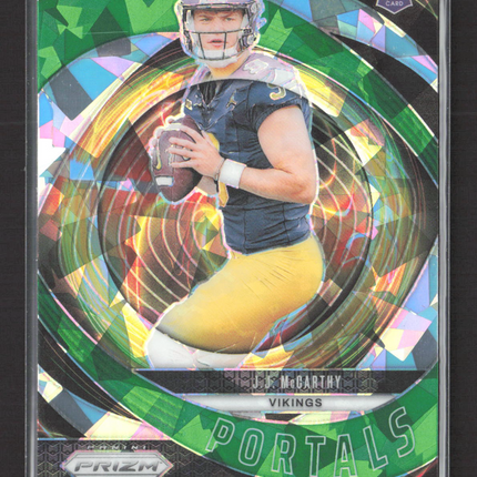 2024 Panini Prizm Portals J.J. McCarthy #7 Green Ice RC