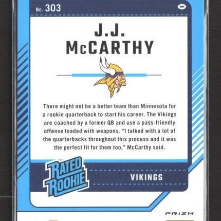 2024 Panini Donruss Optic J.J. McCarthy #303 Pink